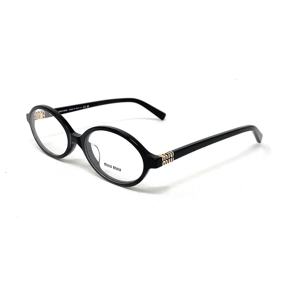 MIU MIU MU 01XV 1AB101 Black Oval Women's Eyeglass Frames 50-18-140